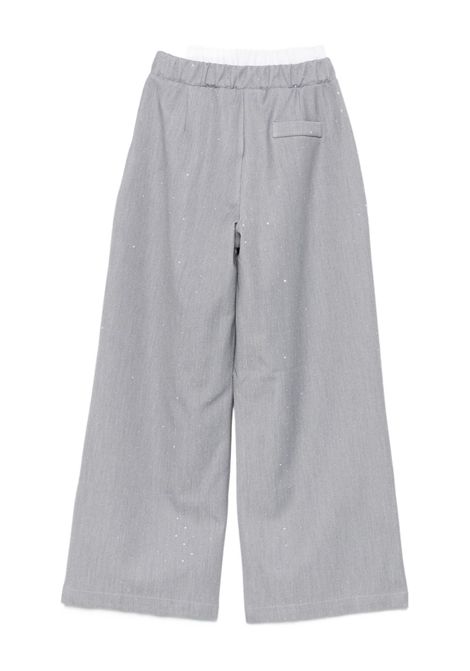 Pantalone con strass Lù-Lù BY MISS GRANT | LL3722GRIGIO C